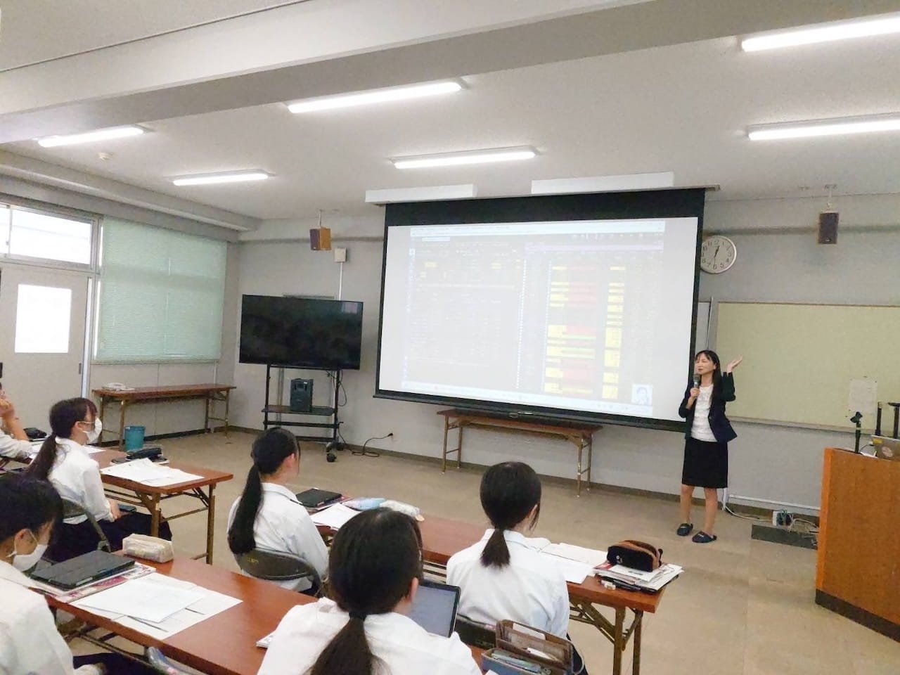 山口県立防府商工高等学校での授業風景